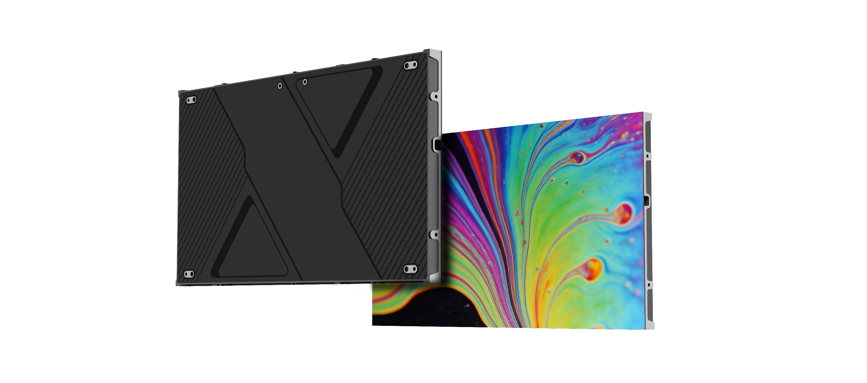 Portable LED Screen:23.6x13.3x0.86" (600x337.5x26.5mm) 6.6 lbs(3kg)<br/>16:9 Ratio<br/>P0.78  P0.93  P1.25  P1.56  P1.87  COB<br/>Front Service<br/>Module Size: 300x168.75mm<br/>Each panel 4 modules<br/>NovaStar+PowerSupply+Hub 3-in-1<br/>Max Power:  80w each panel<br/> <br/> <table width=